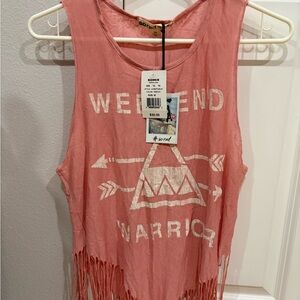 Kohl's Weekend Warrior Fringe Tank Top - Pink